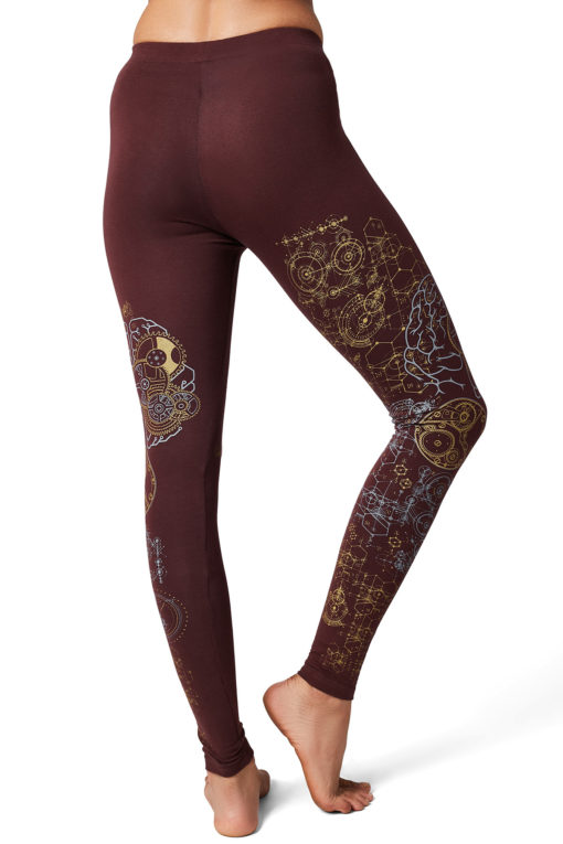 Yoga Pants Brain Maroon Back