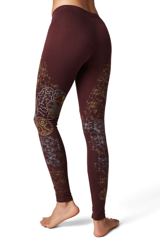 Yoga Pants Brain Maroon Back2