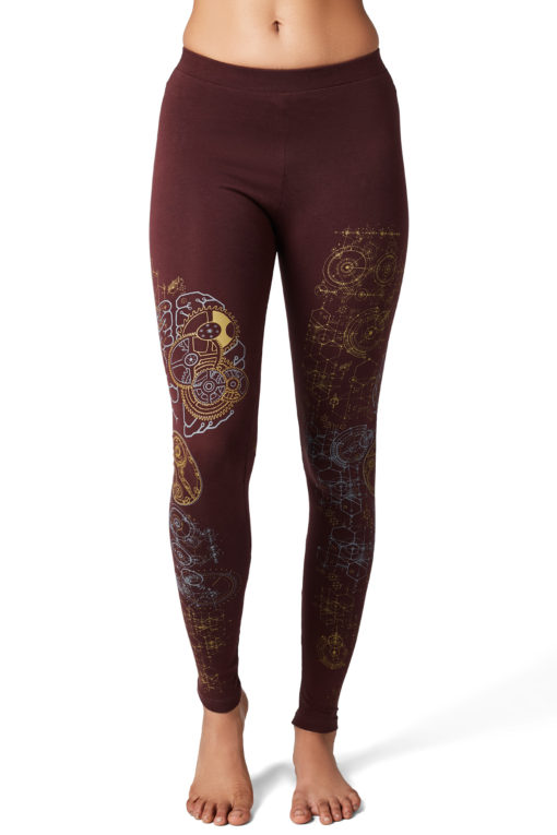 Yoga Pants Brain Maroon Front