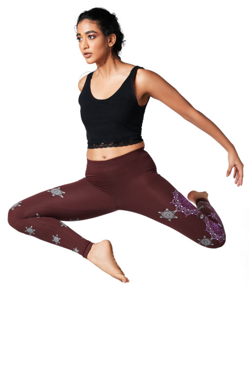 Yoga Pants Cosmic Traveller Maroon