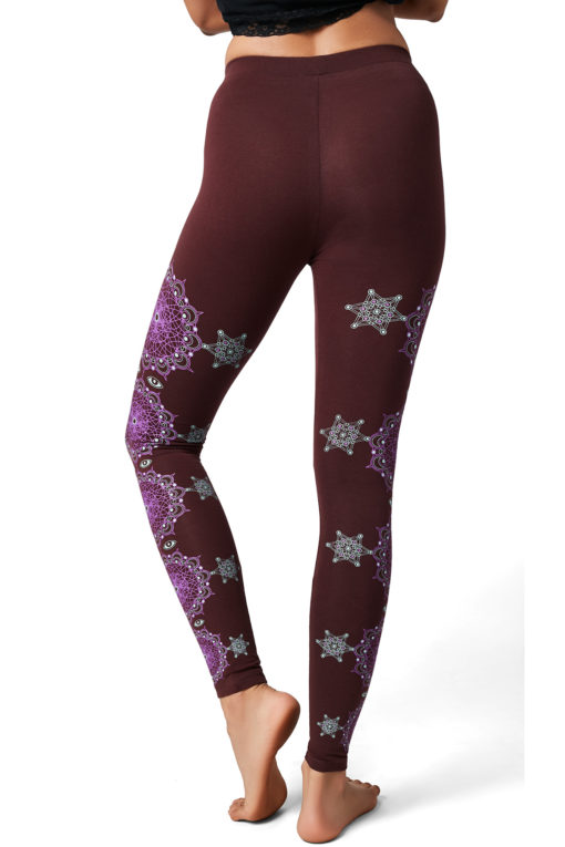 Yoga Pants Cosmic Traveller Maroon Back