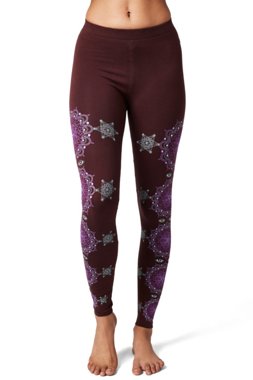 Yoga Pants Cosmic Traveller Maroon Front