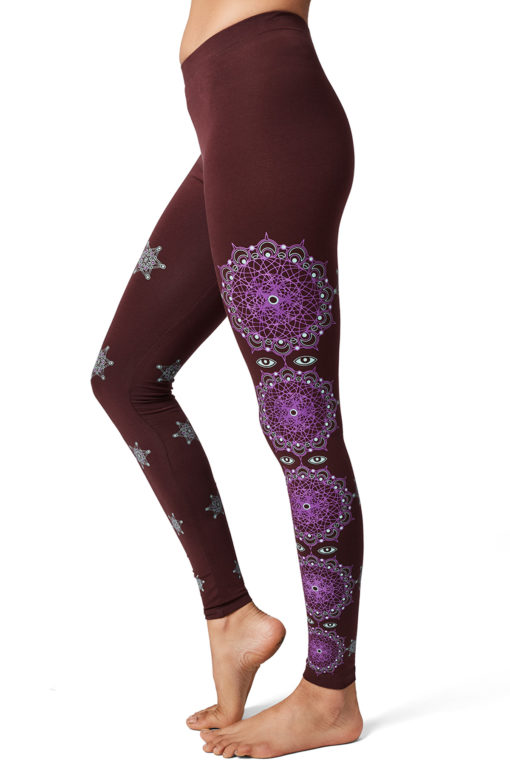 Yoga Pants Cosmic Traveller Maroon Side