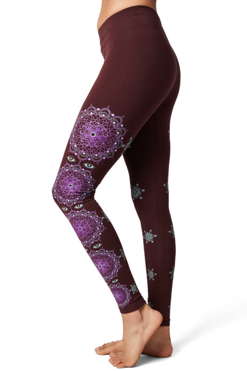 Yoga Pants Cosmic Traveller Maroon Side2