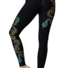 Yoga Pants Tribal Snake Black Back