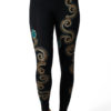 Yoga Pants Tribal Snake Black Front