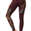 Yoga Pants Tribal Snake Maroon Back