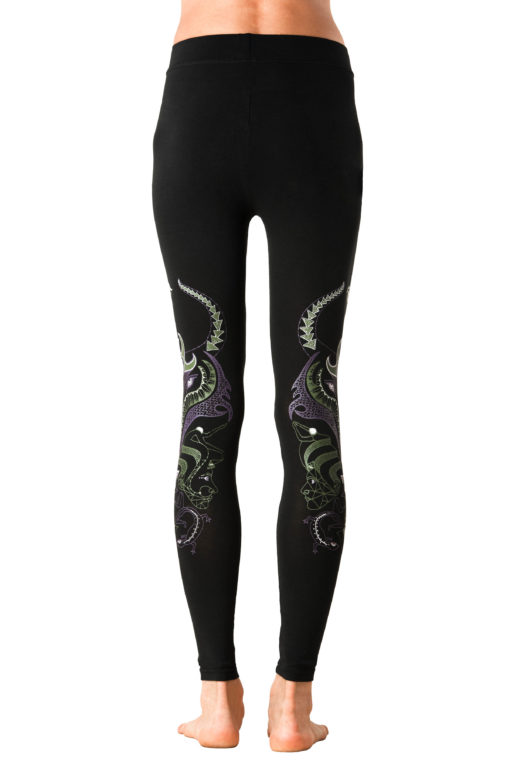 Yoga Pants Wolf Spirit Animal Black Back