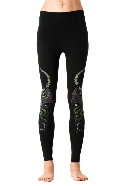 Yoga Pants Wolf Spirit Animal Black Side