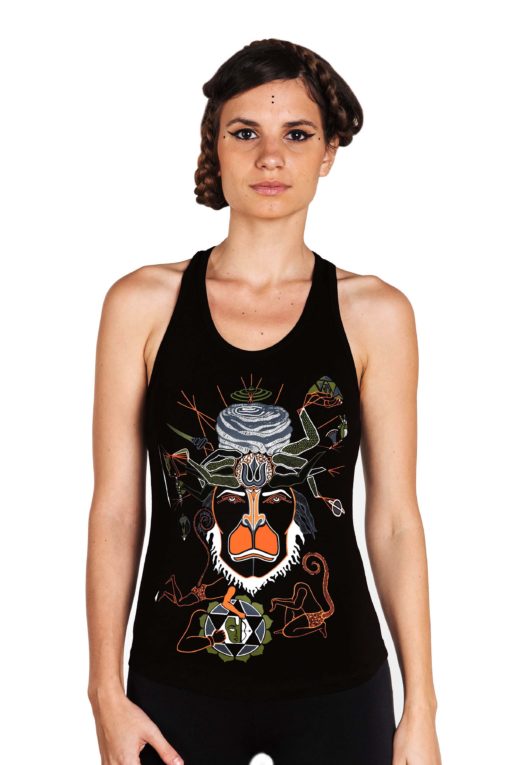 Yoga Tops Hanuman Monkey God Racerback Front