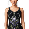 Yoga Tops Shaman Wolf Spirit Animal Racerback Black Front