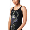 Yoga Tops Shaman Wolf Spirit Animal Racerback Black Side