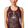 Yoga Tops Shaman Wolf Spirit Animal Racerback Maroon Front