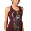 Yoga Tops Shaman Wolf Spirit Animal Racerback Maroon Side