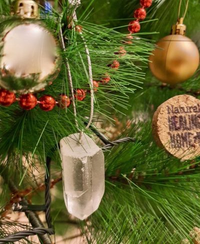 Clear Quartz Christmas Ornament