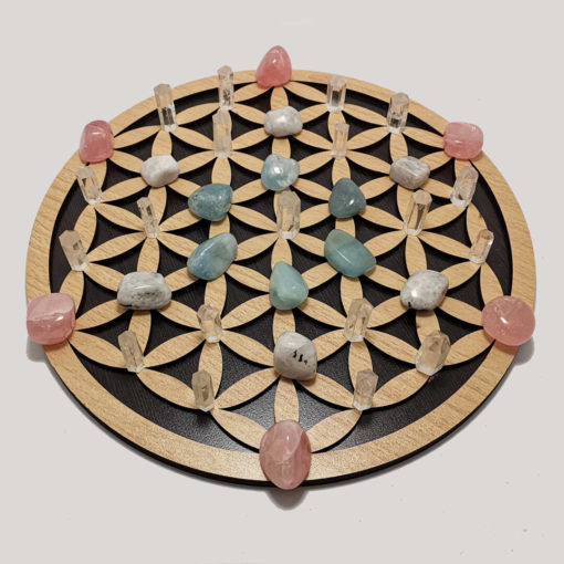 Flower Of Life Wooden Crystal Grid Board