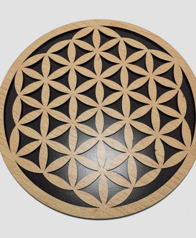 Flower Of Life Wooden Crystal Grid Board